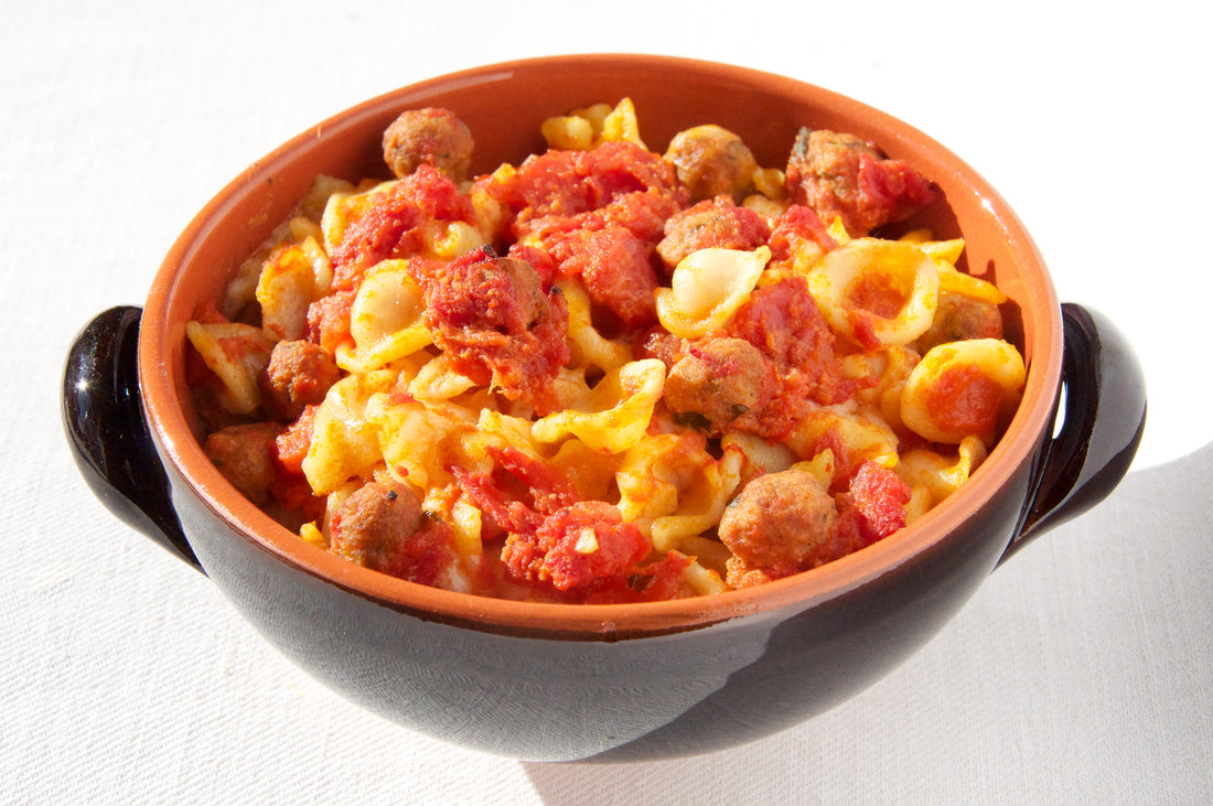 Orecchiette al tegamino (in a small oven pan)