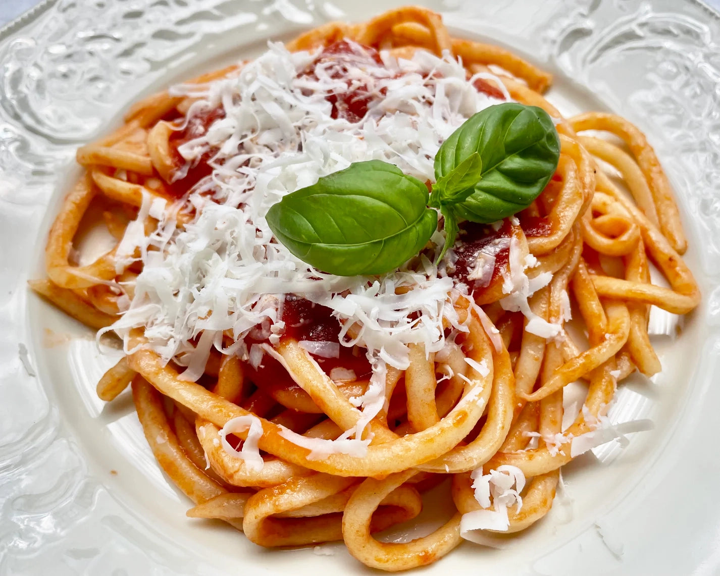 Pici with tomato sauce